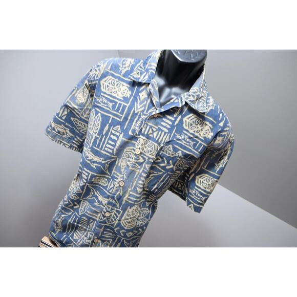 VTG Abercrombie & Fitch Aztec Tribal Southwest Hawaiian Shirt Mens Sz Large - Picture 4 of 10